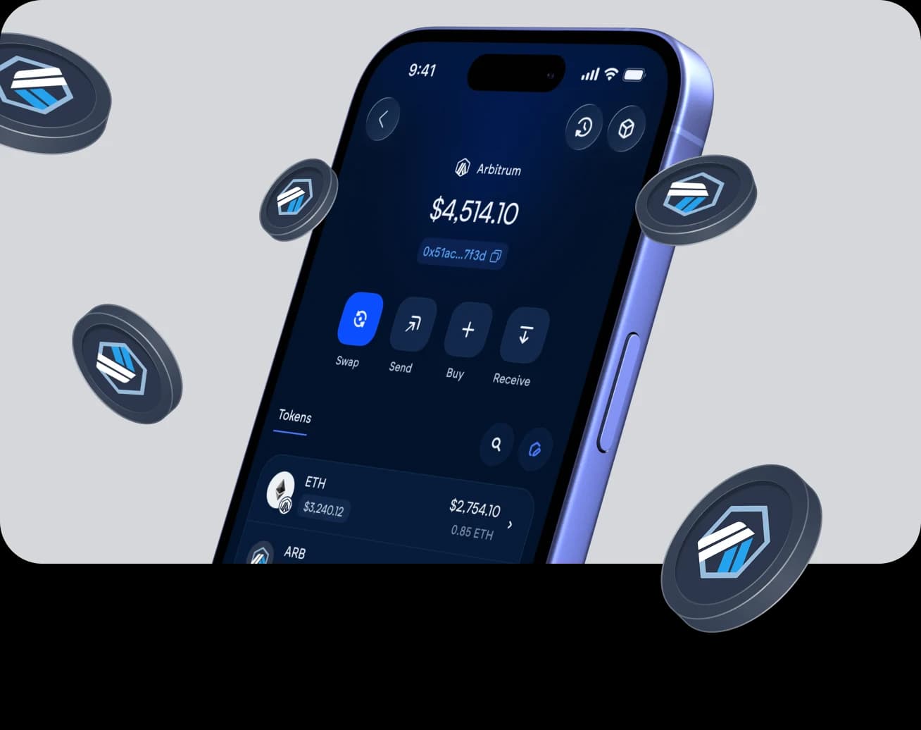 The Vultisig vault open on Arbitrum, with its balance and actions