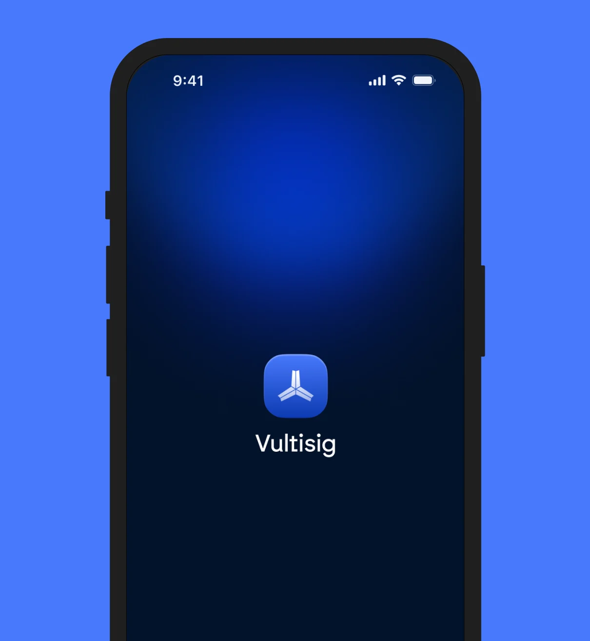 Vultisig app splash screen on a phone