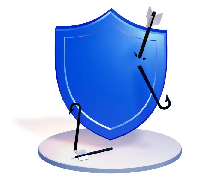 Shield deflecting phishing hooks