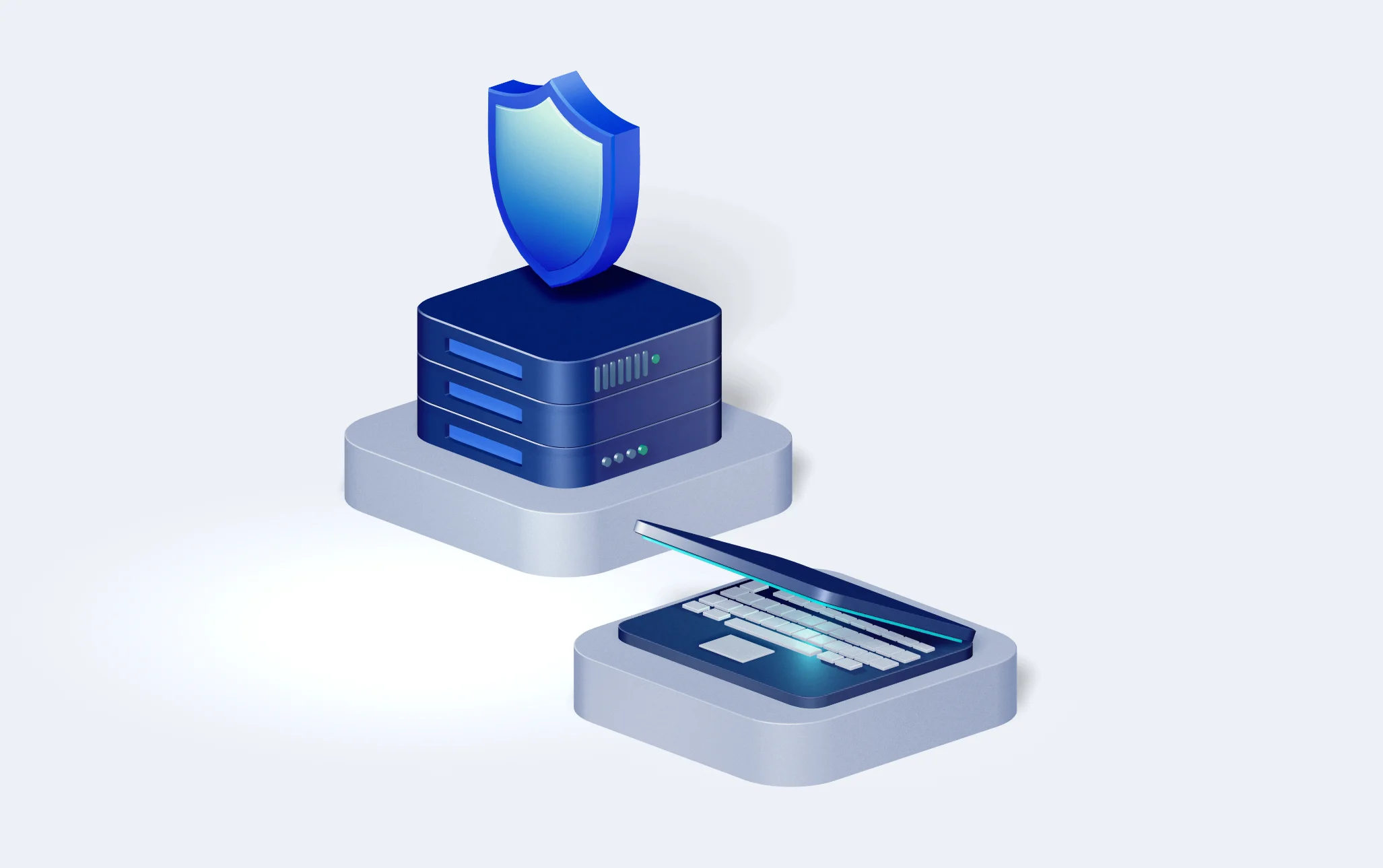 Single server tray guarded by a shield, next to a phone signing a transaction